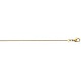 1mm thick 14k Hamilton gold plated on solid sterling silver 925 stamped Italian round SNAKE chain necklace chocker bracelet anklet with lobster claw clasp jewellery jewelry - Available in lengths: inch 6