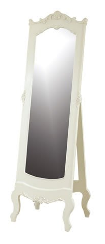 French Style Antique White Cheval Mirror Chic Amazon Co Uk