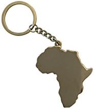 Africa Continent Map Keychain(Silver,Gold,Black) (Silver)