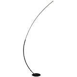 Brightech Sparq 2 - Arc LED Floor Lamp - Modern Over The Sofa Living Room Light - Warm White Arch Lighting for Bedrooms or Offices - Dimmable Minimalist Pole – Jet Black