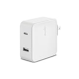 Moshi ProGeo USB-C Wall Charger (42 W, US), Compatible with iPhone 11/11 Pro/11 Pro Max/Xs Max/XR/X/8 Plus, USB-C and USB, PD3.0 and QC3.0