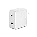 Moshi ProGeo USB-C Wall Charger (42 W, US), Compatible with iPhone 11/11 Pro/11 Pro Max/Xs Max/XR/X/8 Plus, USB-C and USB, PD3.0 and QC3.0