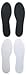 HappyStep 1 Pair White and 1 Pair Black Cotton Terry Barefoot Summer Insoles, Sweat Absorbent and Moisture Control, Washable and Reusable for Walking, Running and Casual Shoes – Women Size 9thumb 1