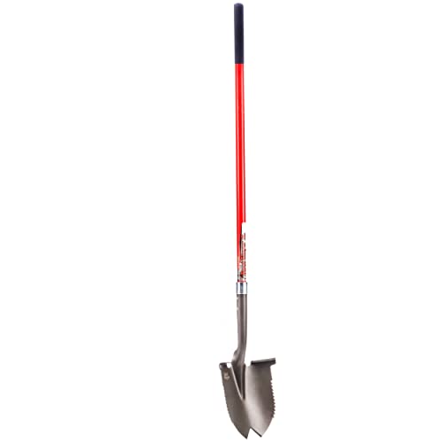 Root Slayer 23211 XL Round Point Digging Shovel for Gardening, Red