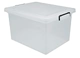IRIS Letter and Legal Size File Box with Buckle, Clear