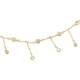 Rain Drops Dangle Choker Necklace in Gold Finish
