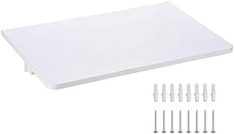 KM Mart Desk Laptop Folding Computer Notebook Table Wall Mounted Floating Folding Stand Bed Tray Holder Wooden Home Office Condo Library Desk Weight 66 lbs White