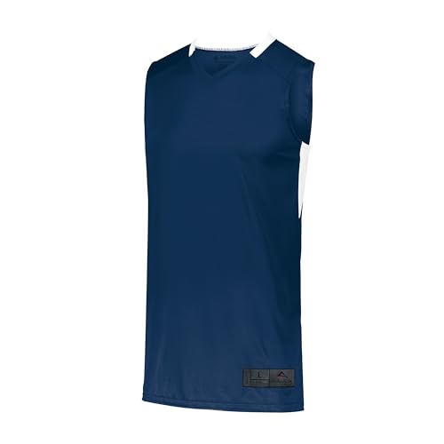 Augusta Sportswear Step-Back Basketball Jersey, Navy/White, XL