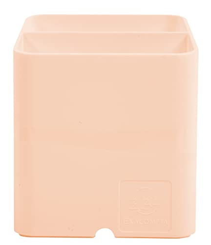 Exacompta - 67761D - Confezione da 10 portapenne PEN-CUBE Aquarel - Con 2 scomparti di dimensioni e altezza differenti - dimensioni 7,4 x 7,4 x 9,3 cm - colore corallo