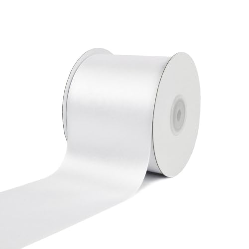 Creative Ideas, Satin 3" Inch Ribbon, 25 Yards, White