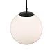 Light Society Zeno Globe Pendant, Frost White with Black Finish, Contemporary Mid Century Modern Style Lighting Fixture (LS-C175-BK-WH)