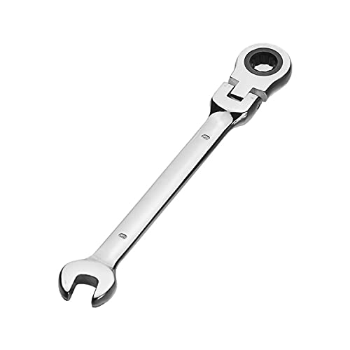 Aoktorkit Metric Tool Flex-Head Ratcheting Wrench 9MM,Professional Chrome Vanadium Ratchet Spanner Steel 72 Teeth 12 Point for DIY,Pipeline,Bicycle Repair and Home Maintance