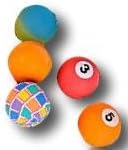 Custom &amp; Unique {49mm} 50 Bulk Pack, Big-Size Super High Bouncy Balls, Made of Grade A+ Rebound Rubber w/ Pool Ball Style Checkered Mosaic Striped Banded Whirlpool Swirling Iced Two-Tone (Multicolor)