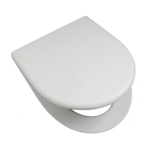 Gala Sedile WC fisso Marina, D-Shaped Bianco Acciaio inossidabile, 45 x 38.5 cm