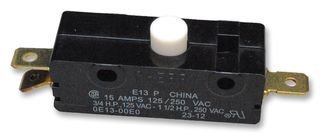 CHERRY E13-00E Switch, General Purpose, Single Pole, Button Actuator, 15A @ 125/250 VAC by CHERRY