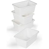 Tot Tutors Plastic Storage Bins, Small, Set of 4 (White)