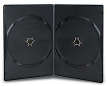 Vision Media 25 X Double Slim 7mm Black DVD/CD/BLU RAY Case