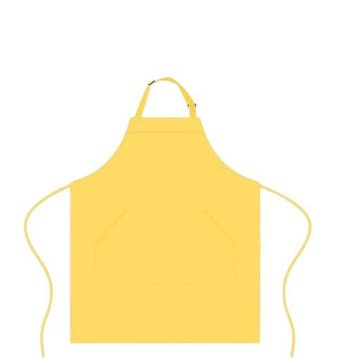 Khoji & Meeni Aprons with 2 Pockets Unisex Aprons for Home Kitchen, Restaurant, Coffee House - Adjustable Neck Strap, Long Side Straps, Thick Twill Cotton Blend (YELLOW)