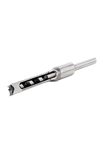 Ljnuanrg Woodworking Square Hole Drilling,Square Hole Mortiser Drill Bit Mortising Chisel Electric Drill Tools (Silver, 12.7mm)