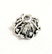 4pcs .925 Bali Sterling Silver Filigree Bead Round Caps 8.5mm/Findings/Antique