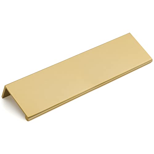 View 1 of goldenwarm 50 Pack Gold Finger Edge Pulls Drawer Finger Pulls Champagne Gold Kitchen Hardware Handles Bedroom Dresser Drawers,5in Hole Center