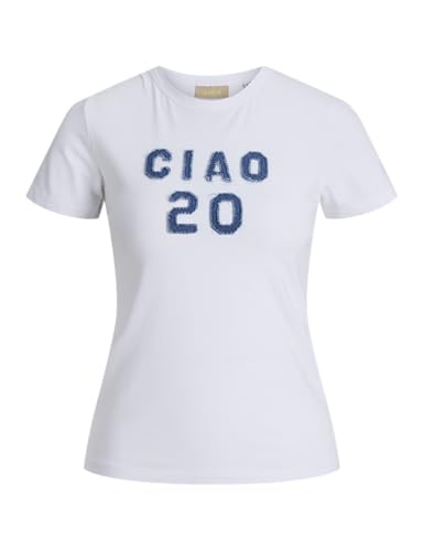 JACK & JONES Jxgigi STR SS Patch Tee JRS, Blanc éclatant., M