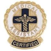EMI Medical Assistant CERTIFIED Emblem Pin - Round
