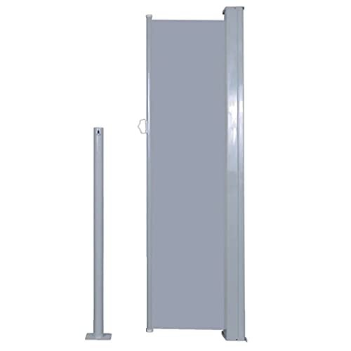 NOBUNO Versenkbare Seite Markise Schatten 120X300 cm Grau Garten Seite Markisen – Bild 5