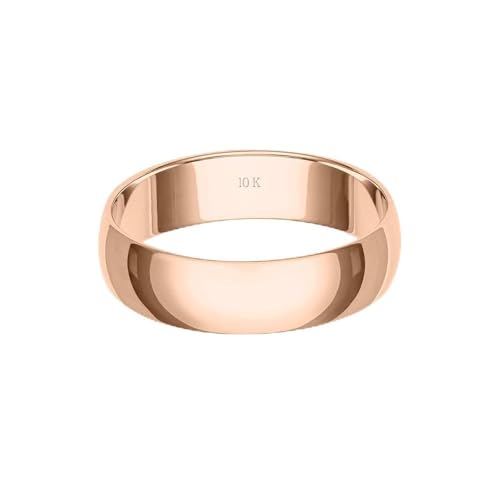 Men’s or Women's 10K or 14K Yellow or White Gold 5MM Classic Plain Simple Wedding Band by Brilliant Expressions