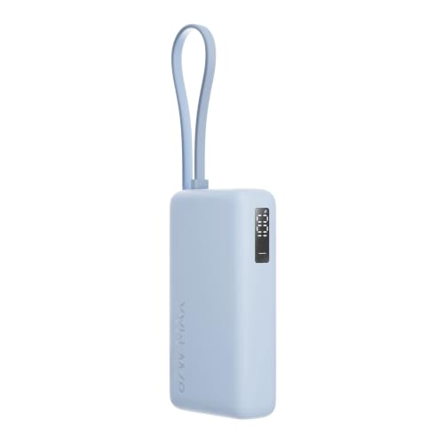 22.5W Power Bank mit Integriertem Kabel - 10000mAh, Schnellladefunktion, lädt 3 Geräte gleichzeitig, flugtauglich, 4.5 Stunden Ladezeit – stilvoll und funktional, Tan
