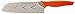 Rachael Ray Cutlery 7-Inch Japanese Stainless Steel Santoku Knife with Orange Handle and Sheath