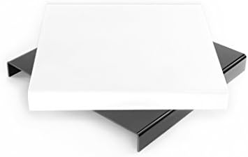AbleDIY 11" x 11" in. Black and White Reflective Acrylic Riser Display Shooting Table for Product Photography (Glossy Surface)