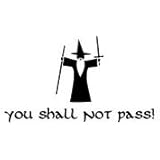 You Shall Not Pass Gandolf Lords Of The Rings Inspired Vinyl Decal Sticker|BLACK|Cars Trucks Vans SUV Wall Art|5.5" X 3.5"|CGS138
