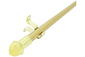 GRABER Spring Window Fashions 7/16-Inch Round Cafe Curtain Rod (84 to120-Inch Width, Brass)