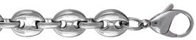 1001 Bijoux Steel Bracelet Coffee-Bean Chain 9 mm/21 cm
