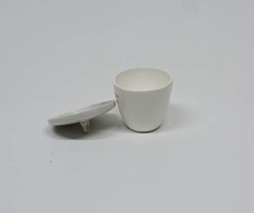 Otoolworld Porcelain Crucible with Lid Cover Lab Crucible (20ml, 30ml, 40ml, 70ml, 100ml, 200ml, 300ml) (40ml) - Thumbnail 2