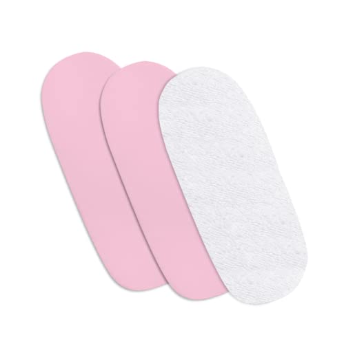 Hajran Linen 3 Pcs Moses Basket Fitted Sheets - 100% Pure Cotton 2x Fitted Sheets + 1x Waterproof Mattress Protector - Premium Quality High Thread Count (73-76 x 28-30 cm, Pink) โ image 1