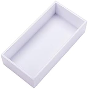 Sansnow Classic Bamboo Rectangle Box Organizer for Wardrobe Panties Socks, White 8"*4"