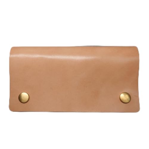 栃木レザーで作成したトラッカーウォレット ヌメ革/藍色糸商品画像