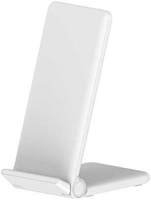 WJSHN Folding Wireless Charger, 75° Rotation Charge Stand Auto Recognition 15W 10W Power Protection, for iPhone, Samsung, Huawei, Xiaomi,White