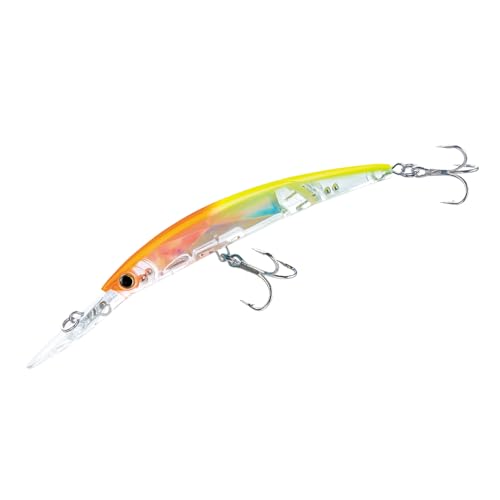 Yo-Zuri Crystal 3D Minnow Deep Diver Jointed Lure, Orange Yellow, 5-1/4-Inch