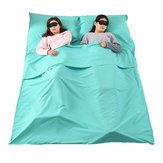 Twice Asleep Suitcase - 180 210cm Double Sleeping Bag Portable Liner Polyester Pongee Folding Travel Mat - Replicate Two-Base Hit Threefold Quiescence Pocket Treble Slumbering - 1PCs