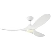 Monte Carlo 3MAVR52RZWD Maverick II Energy Star 52" Ceiling Fan with LED Light and Hand Remote Control, 3 Balsa Wood Blades, 