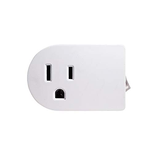 Uninex PS27 Single Grounded Outlet On/Off Power Switch with Amber Light, ETL Listed, White, 5-Pack