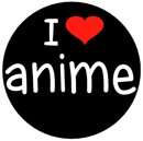 I LOVE ANIME Pinback Button 1.25" pin / badge Heart Manga Otaku Shonen Ai Emo