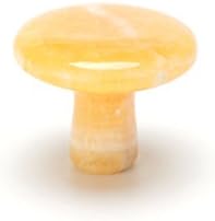 Aboval Mushroom Shape Massage Stone Natural Yellow Jade Hot Stone for Spa, Massage Therapy 2.16 x 1.38in(5.5x3.5cm)