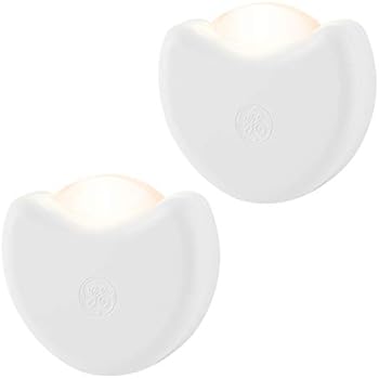 GE Automatic LED Night Light, 2 Pack, Plug-in, Dusk-to-Dawn Sensor, Directional, Compact, Ideal for Bedroom, Nursery, Bathroom, Hallway, Kitchen, 10202, White, 2