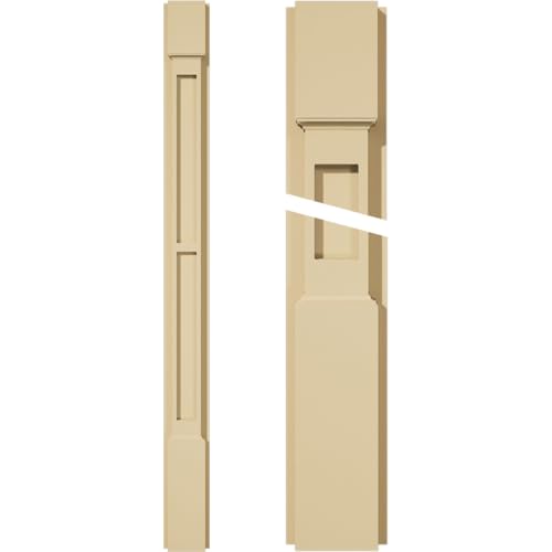 Signature Urethane Two Equal Flat Panel Pilaster w/Standard Capital & Base, 4"W…