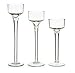 P&R Bedding Long-stem Glass Tealight Candle Holders Set 3 Sizes Per Order clear