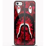 bape shark red army pattern for iPhone 5/5s Black case